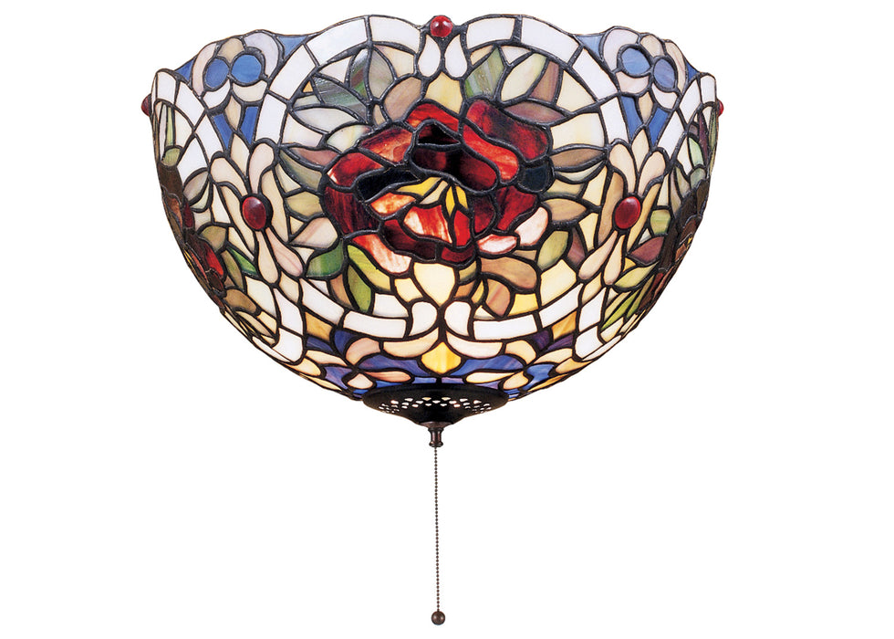 Meyda Tiffany 38678 Three Light Flushmount, Beige Burgundy Ca