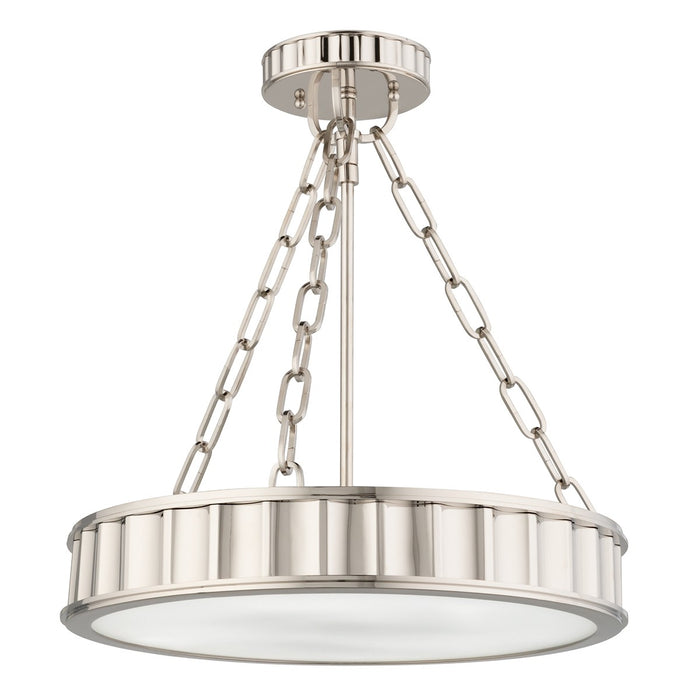 Hudson Valley 901-PN Three Light Semi Flush Mount, Polished Nickel