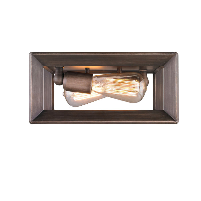 Golden 2073-FM GMT Two Light Flush Mount, Gunmetal Bronze