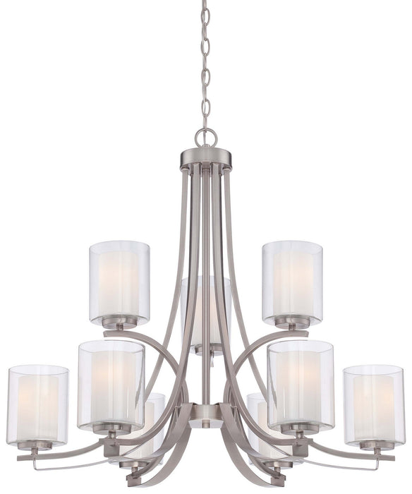 Minka-Lavery 4109-84 Nine Light Chandelier, Brushed Nickel