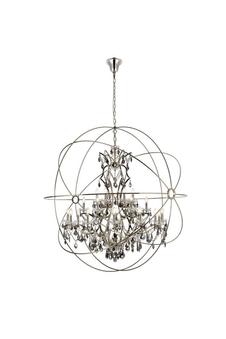 Elegant Lighting 1130G60PN-SS/RC 25 Light Chandelier, Polished Nickel