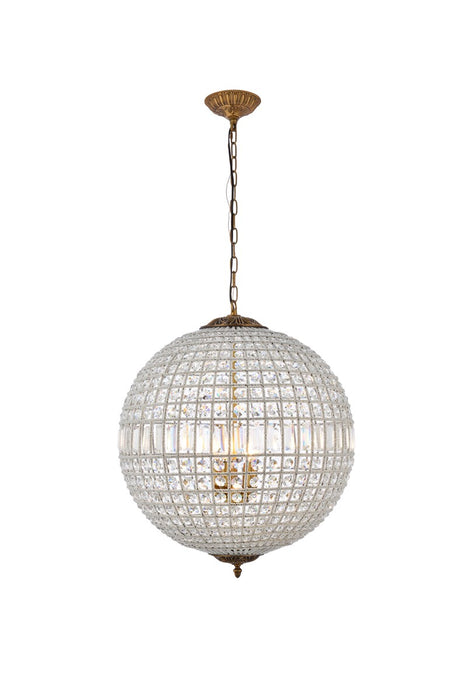 Elegant Lighting 1205D24FG/RC Five Light Chandelier, French Gold