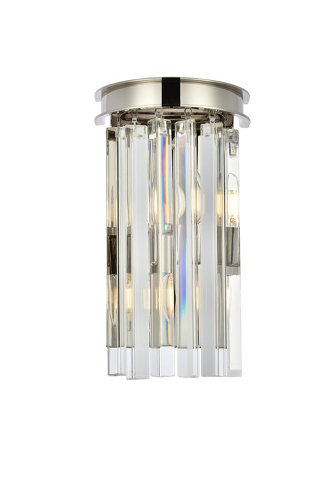 Elegant Lighting 1208W8PN/RC Two Light Wall Sconce, Polished Nickel