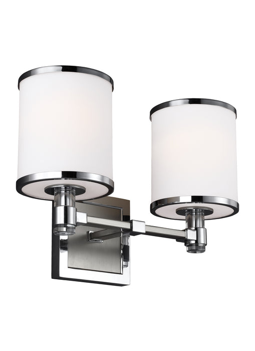 Generation Lighting VS23302SN/CH Two Light Vanity, Satin Nickel / Chrome