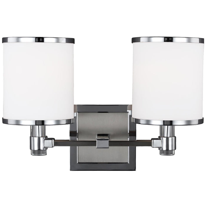 Generation Lighting VS23302SN/CH Two Light Vanity, Satin Nickel / Chrome