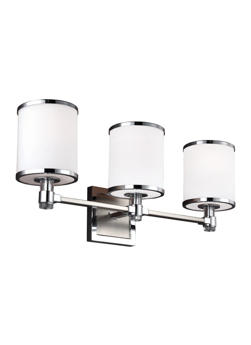 Generation Lighting VS23303SN/CH Three Light Vanity, Satin Nickel / Chrome