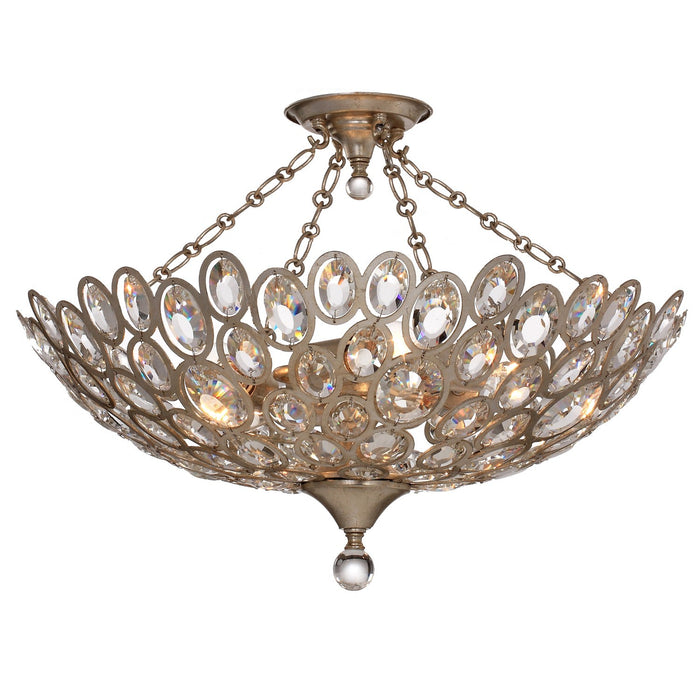 Crystorama 7587-DT_CEILING Five Light Semi Flush Mount, Distressed Twilight
