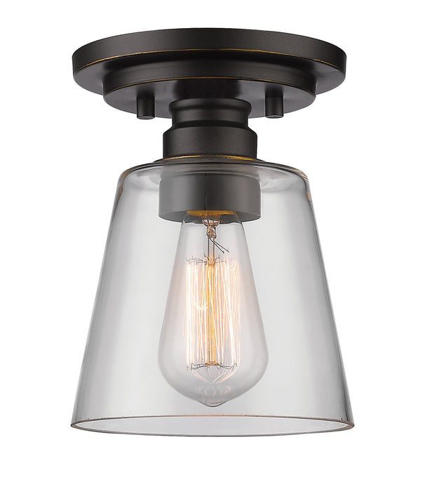 Z-Lite 428F1-OB One Light Flush Mount, Olde Bronze