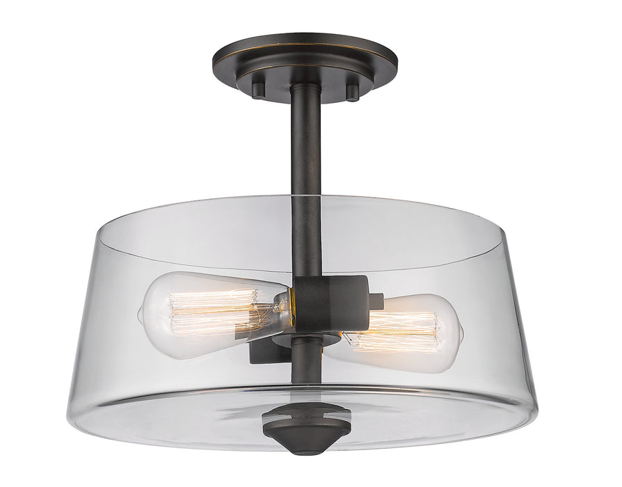 Z-Lite 428SF2-OB Two Light Semi Flush Mount, Olde Bronze