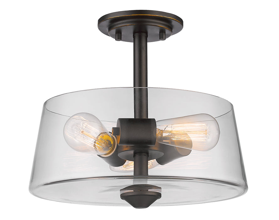 Z-Lite 428SF3-OB Three Light Semi Flush Mount, Olde Bronze
