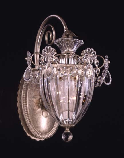 Schonbek 1240-48S One Light Wall Sconce, Antique Silver