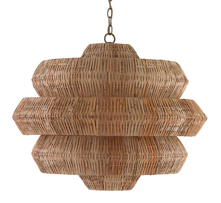 Currey and Company 9859 Nine Light Chandelier, Natural/Khaki