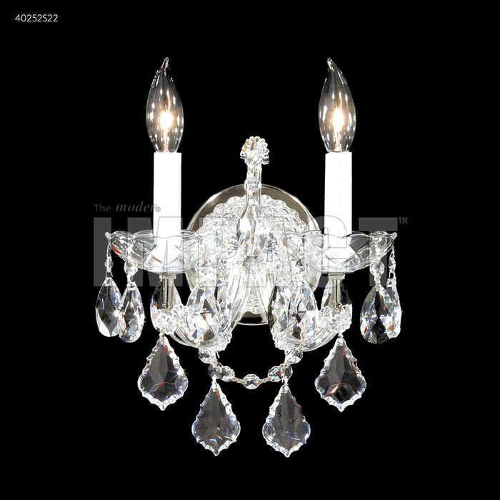 James R. Moder 40252S22 Two Light Wall Sconce, Silver
