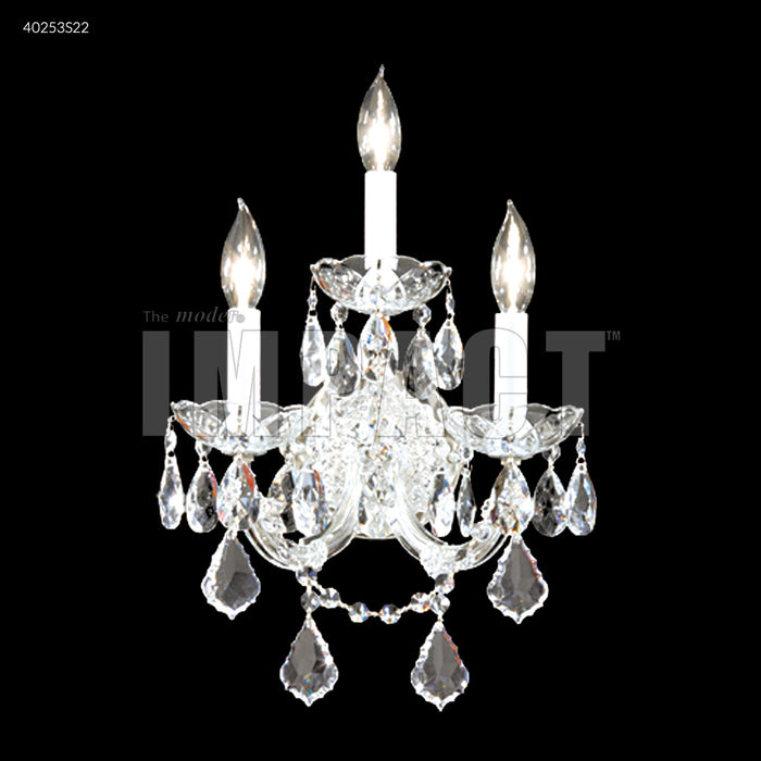 James R. Moder 40253S22 Three Light Wall Sconce, Silver