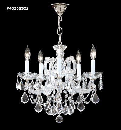 James R. Moder 40255S22 Five Light Chandelier, Silver