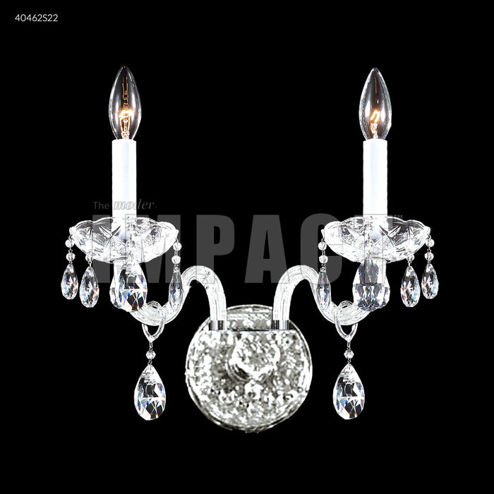 James R. Moder 40462S22 Two Light Wall Sconce, Silver