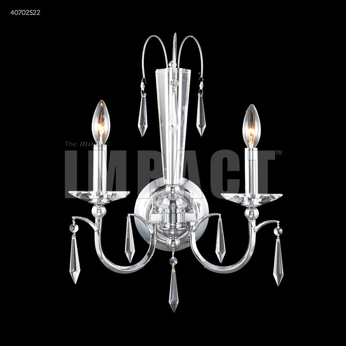 James R. Moder 40702S22 Two Light Wall Sconce, Silver