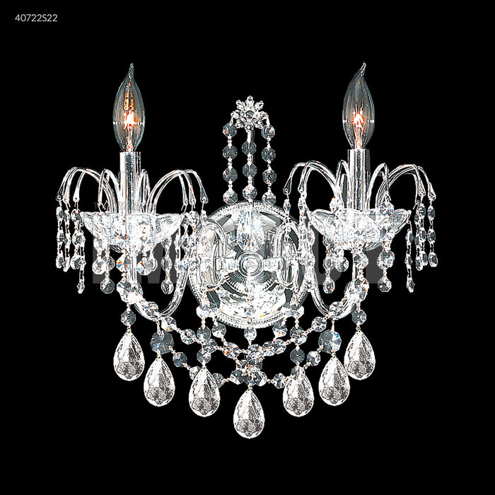 James R. Moder 40722S22 Two Light Wall Sconce, Silver