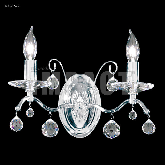James R. Moder 40892S22 Two Light Wall Sconce, Silver