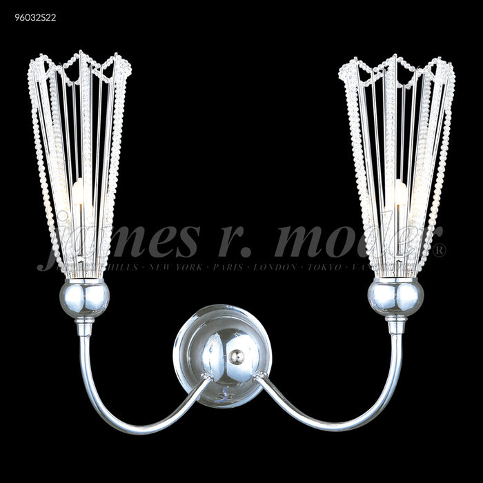 James R. Moder 96032S22 Two Light Wall Sconce, Silver