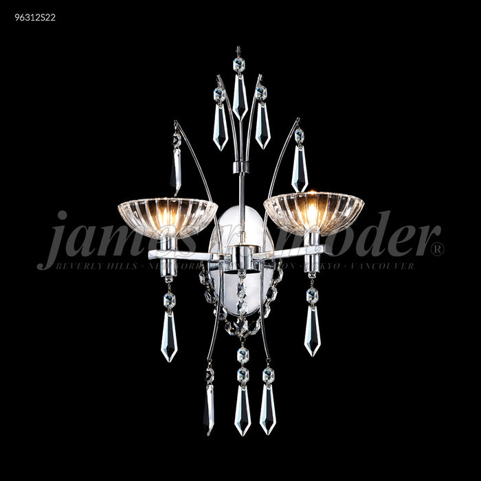 James R. Moder 96312S22 Two Light Wall Sconce, Silver