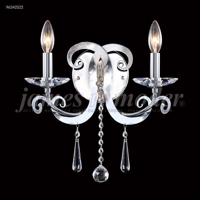 James R. Moder 96342S22 Two Light Wall Sconce, Silver