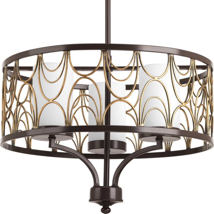 Progress Lighting P4699-20 Three Light Chandelier, Antique Bronze
