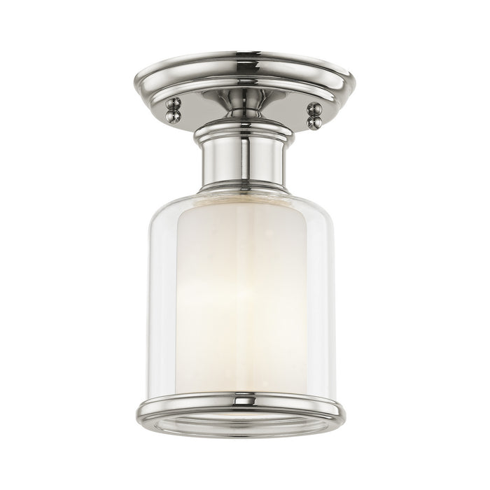 Livex Lighting 40200-35 One Light Ceiling Mount, Polished Nickel