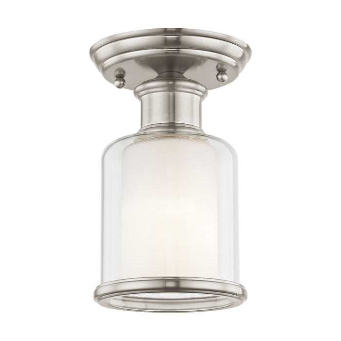 Livex Lighting 40200-91 One Light Ceiling Mount, Brushed Nickel