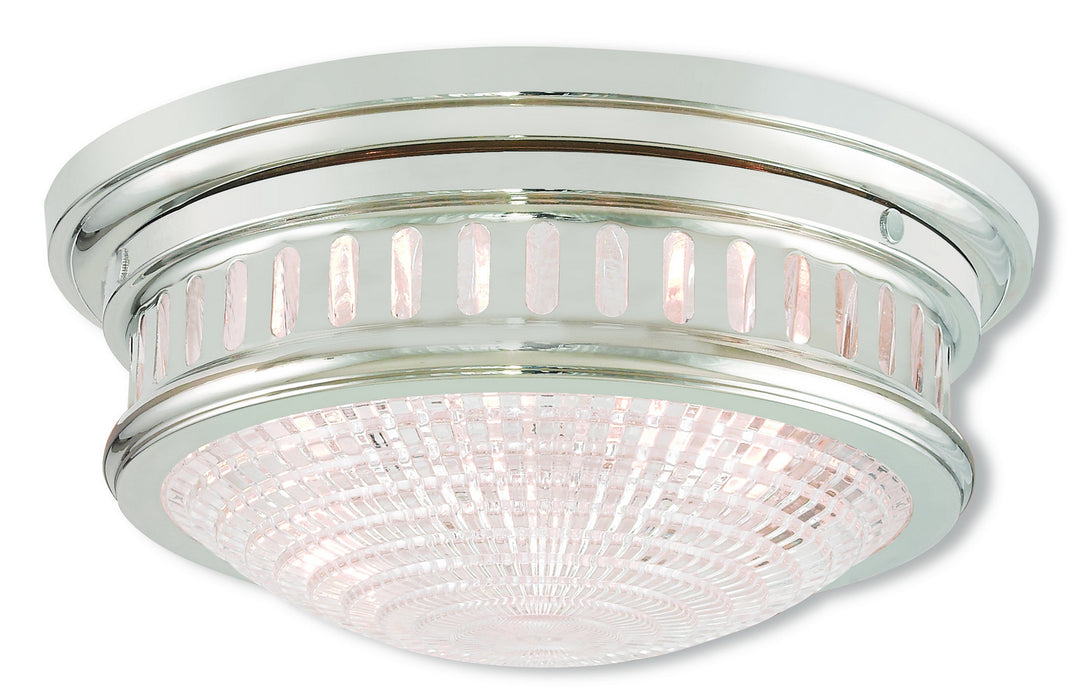 Livex Lighting 73052-35 Two Light Ceiling Mount, Polished Nickel