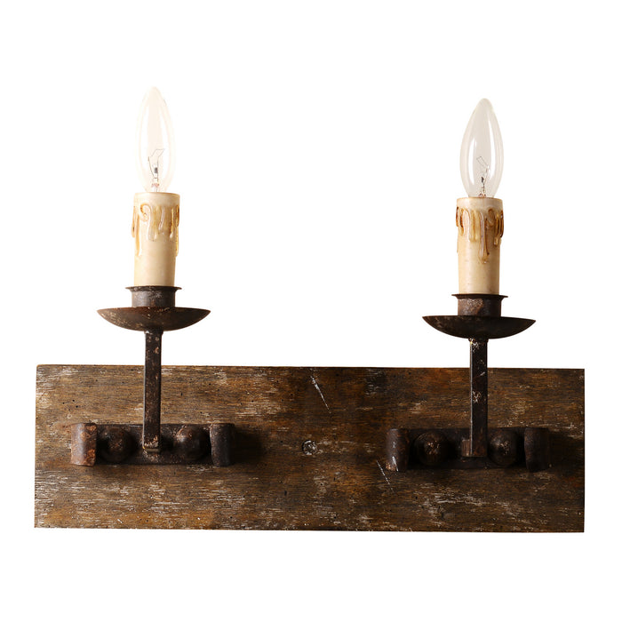 Terracotta Designs W5121-2 Two Light Wall Sconce, Reclaimed Wood