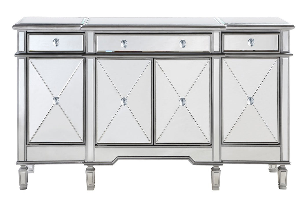 Elegant Lighting MF6-1001SC Cabinet, Hand Rubbed Antique Silver