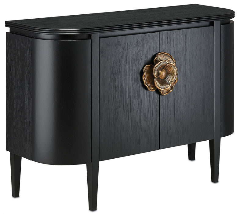 Currey and Company 3000-0004 Demi-Lune, Caviar Black/Antique Brass