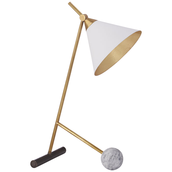 Visual Comfort Signature KW 3410BZ/AB One Light Table Lamp, Bronze with Antique-Burnished Brass