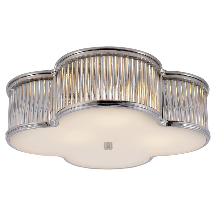 Visual Comfort Signature AH 4015PN/CG-FG Three Light Flush Mount, Polished Nickel with Clear Glass