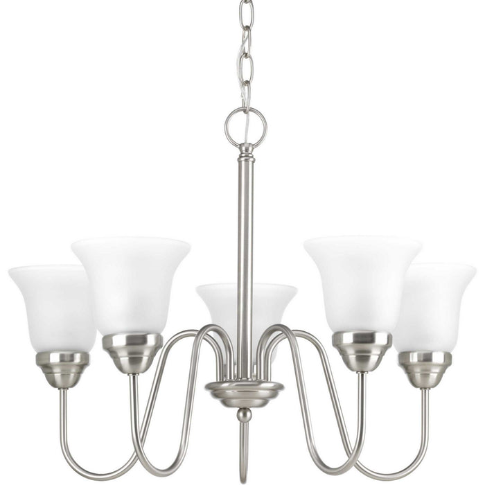 Progress Lighting P4757-09 Five Light Chandelier, Brushed Nickel