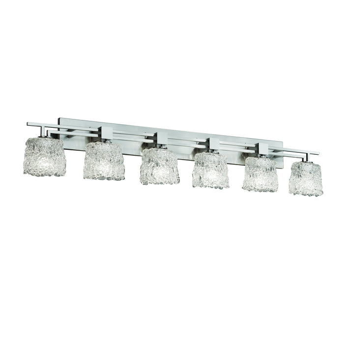Justice Designs GLA-8706-30-LACE-NCKL Six Light Bath Bar, Brushed Nickel