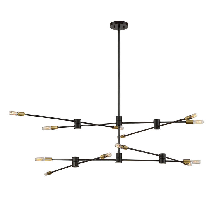 Savoy House 1-7001-12-77 12 Light Chandelier, Bronze with Brass