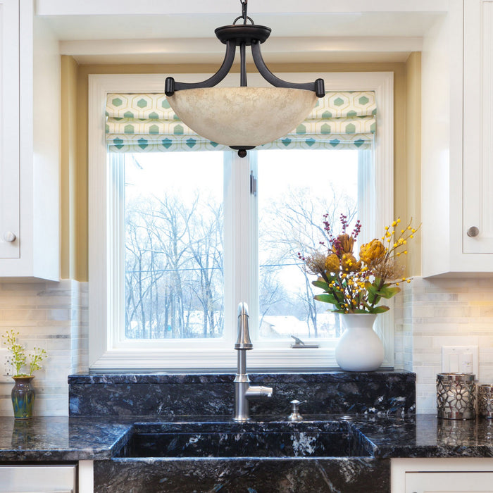 Canarm ICH375A03RA14 One Light Chandelier, Rubbed Antique