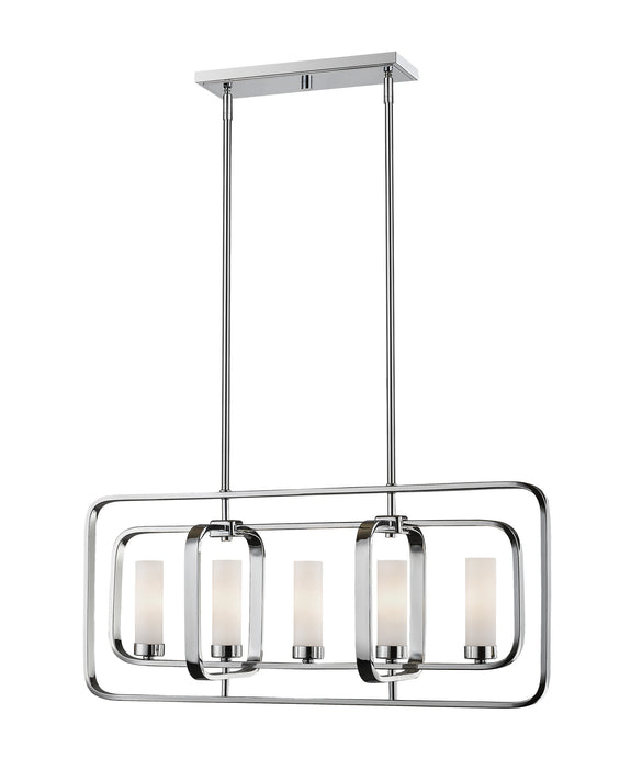 Z-Lite 6000-5L-CH Five Light Linear Chandelier, Chrome