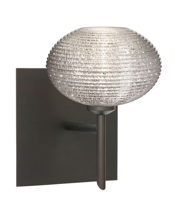 Besa 1SW-5612GL-BR-SQ One Light Wall Sconce, Bronze