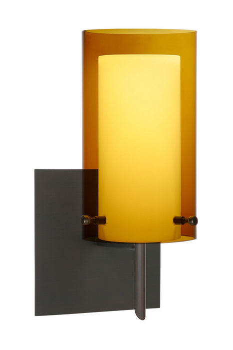 Besa 1SW-G44007-BR-SQ One Light Wall Sconce, Bronze