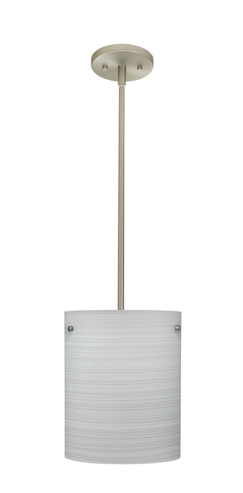 Besa 1TT-4006KR-LED-SN One Light Pendant, Satin Nickel