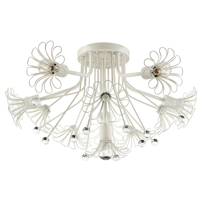 Visual Comfort Signature KS 4311LC Six Light Flush Mount, Light Cream