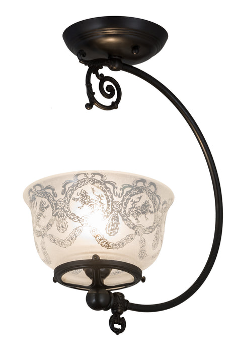 Meyda Tiffany 182069 One Light Semi-Flushmount, Craftsman Brown