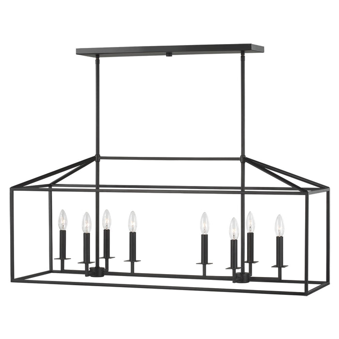 Generation Lighting 6615008EN-112 Eight Light Island Pendant, Midnight Black