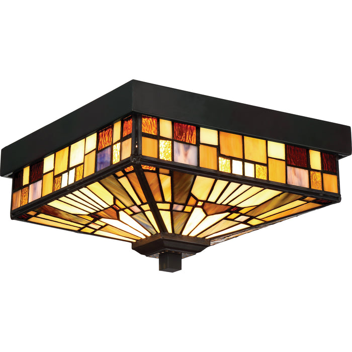 Quoizel TFIK1611VA Two Light Flush Mount, Valiant Bronze