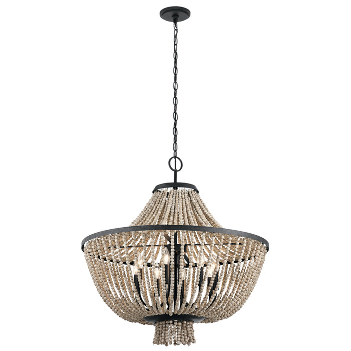 Kichler 43892DBK Eight Light Chandelier, Distressed Black