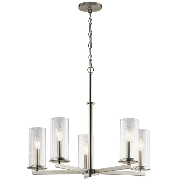 Kichler 43999NI Five Light Chandelier, Brushed Nickel
