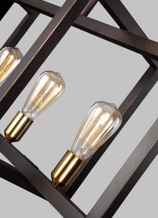 Visual Comfort Studio F3147/5NWB Five Light Island Chandelier, New World Bronze